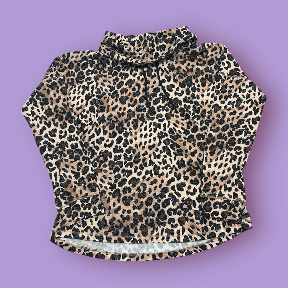 Andrew Marc Leopard Print Pullover
